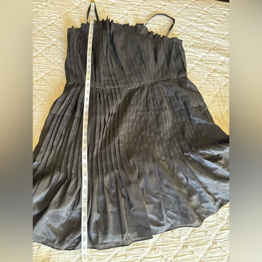 Anthropologie Black Strapless Ruffle Mini Dress - Picture 9 of 12